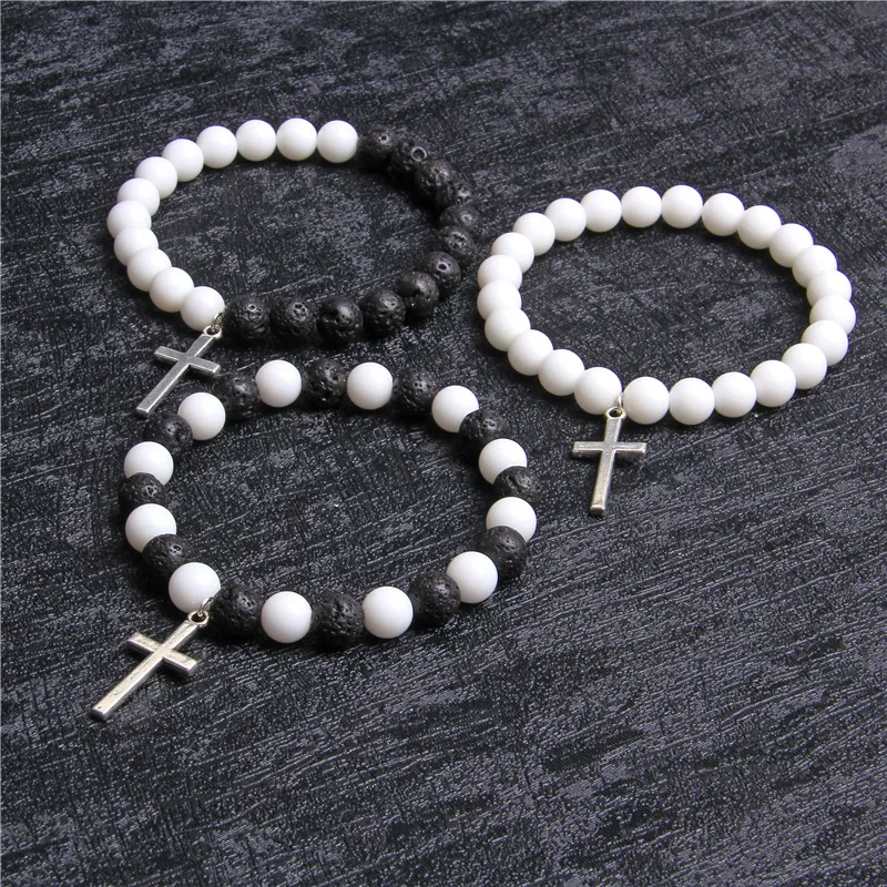 Молитва браслет мужской крест Bless Energy цвет серебра талисман Pulsera для женщин