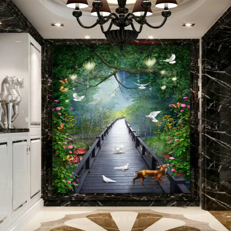 3D Idyllic Forest Elk Photo Wallpaper for Living Room Hotel Corridor Aisle Decor Murals Wall Papers Home Papel De Parede | Обустройство