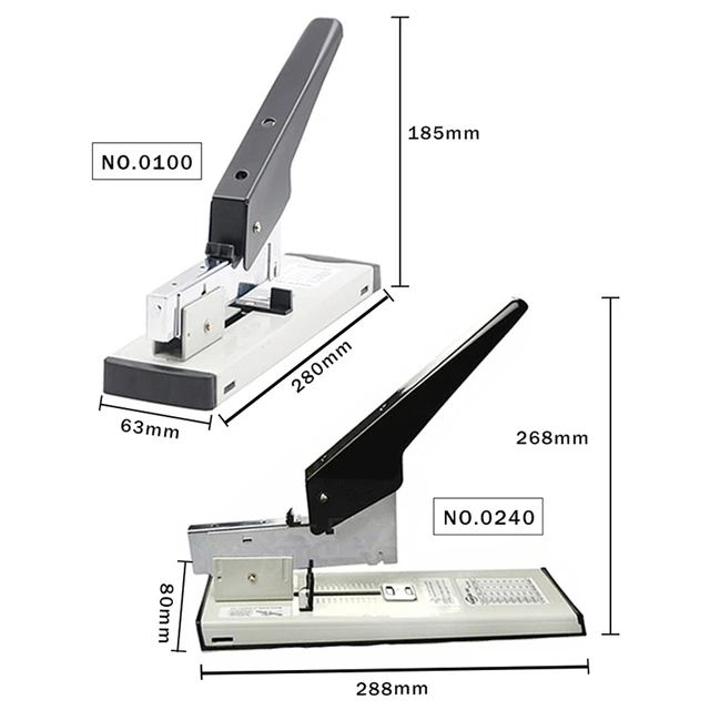 Huapuda 0100 & 0240 Metal Heavy Duty Stapler Large Capacity Paper