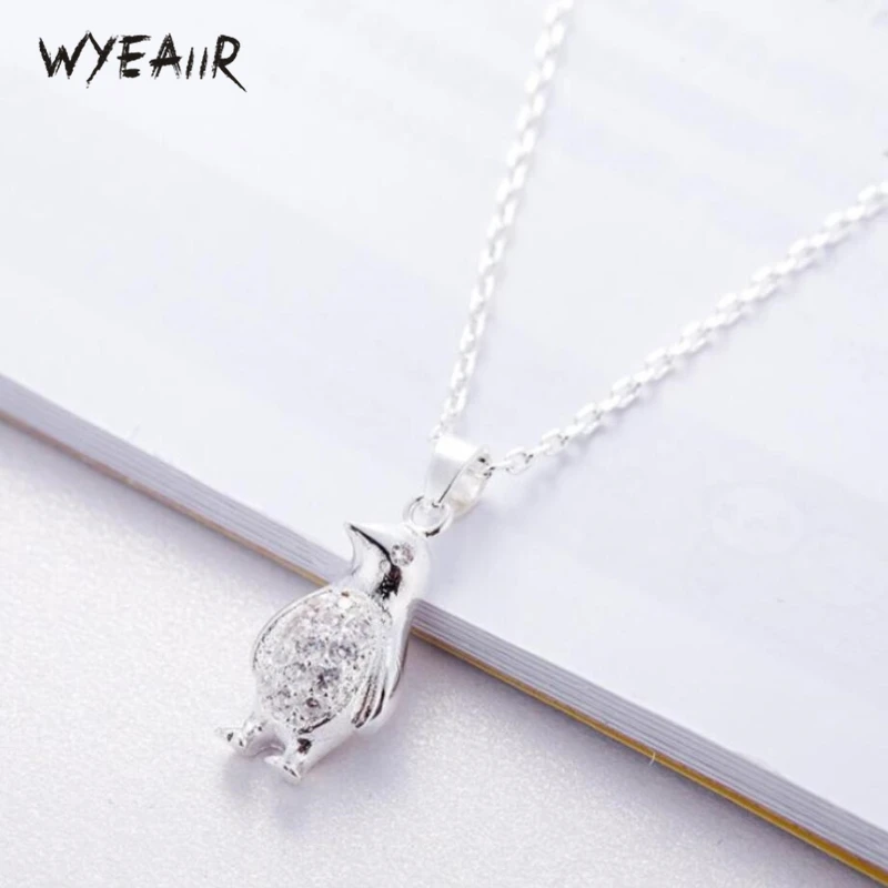 Женское Ожерелье WYEAIIR темпераментные стразы милый пингвин блестящий