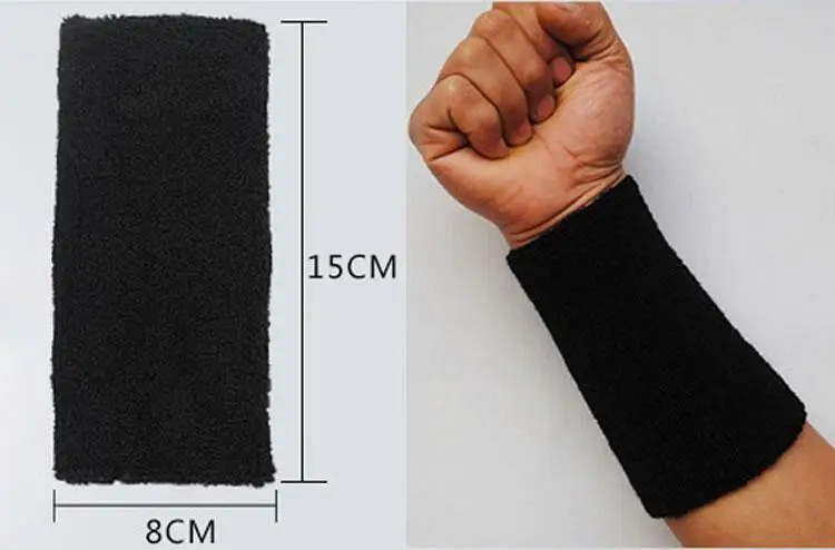 Leather Wristband Bracelet 15cm Basketball Gym Unisex Sports Cotton Sweat Band Sweatband Wrist