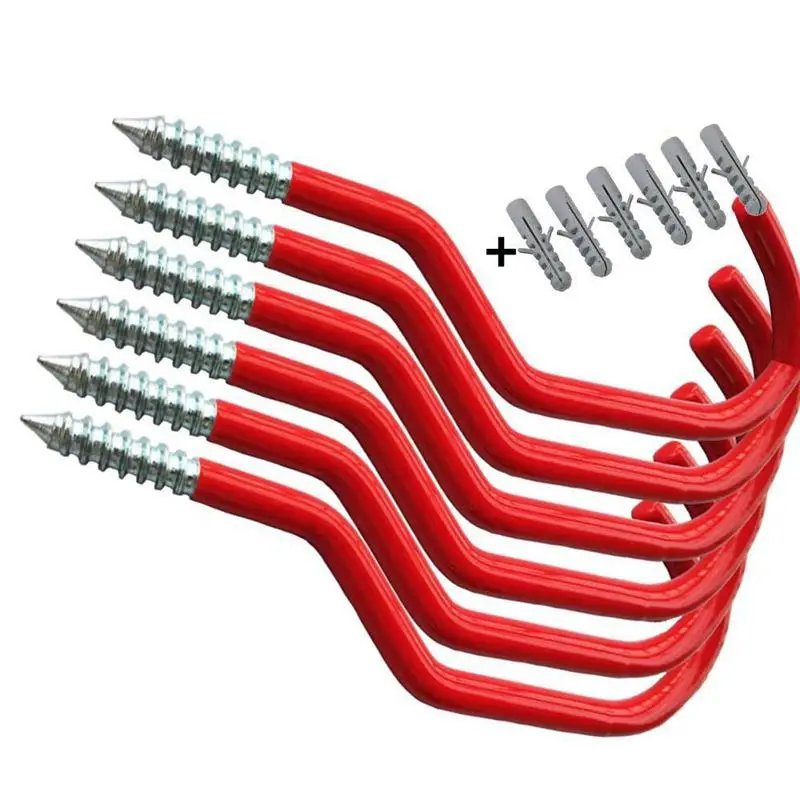 

Bike Hooks,Heavy Duty Bicycle Storage Hooks Set,Screw-in Utility Storage Hangers Shed Garage Garden Hook Plastic Coated for Wall