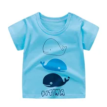 Летние рубашки для маленьких мальчиков; хлопковые детские футболки; топы для девочек; детская блузка с короткими рукавами; футболки для малышей; одежда для малышей; От 6 месяцев до 3 лет