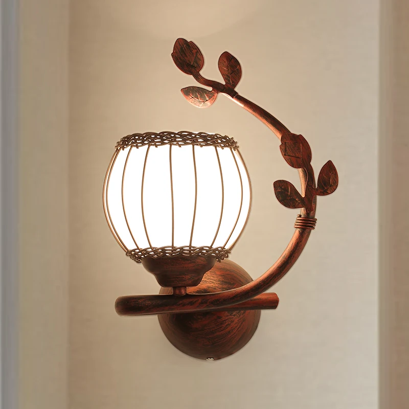 

American country retro wall lamp creative bedroom living room bedside lamp modern minimalist hotel LED wall light mx12281442