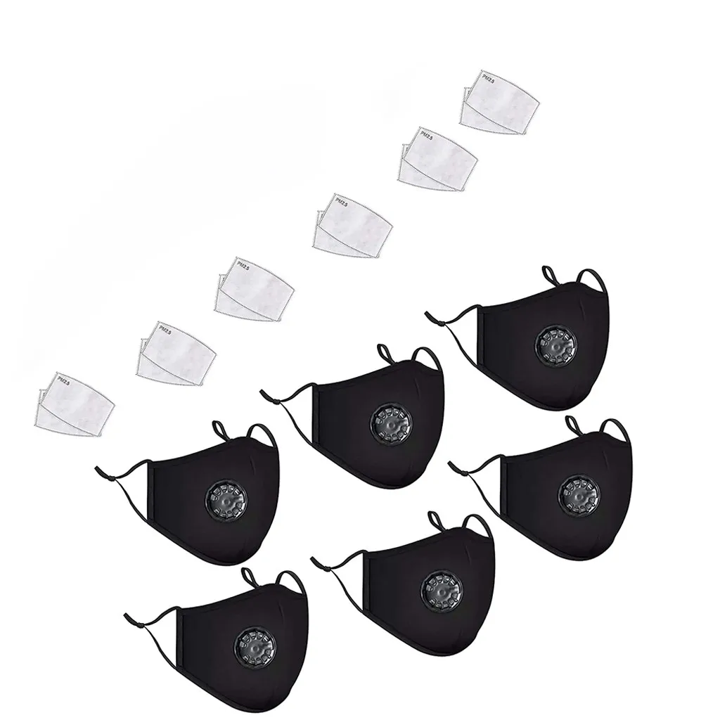 6 PCS Face Care Cover And 12pcs Filters Windproof Mouth-muffle Dustproof Face Care Reusable Dropshipping 2020 Best Sale Cover