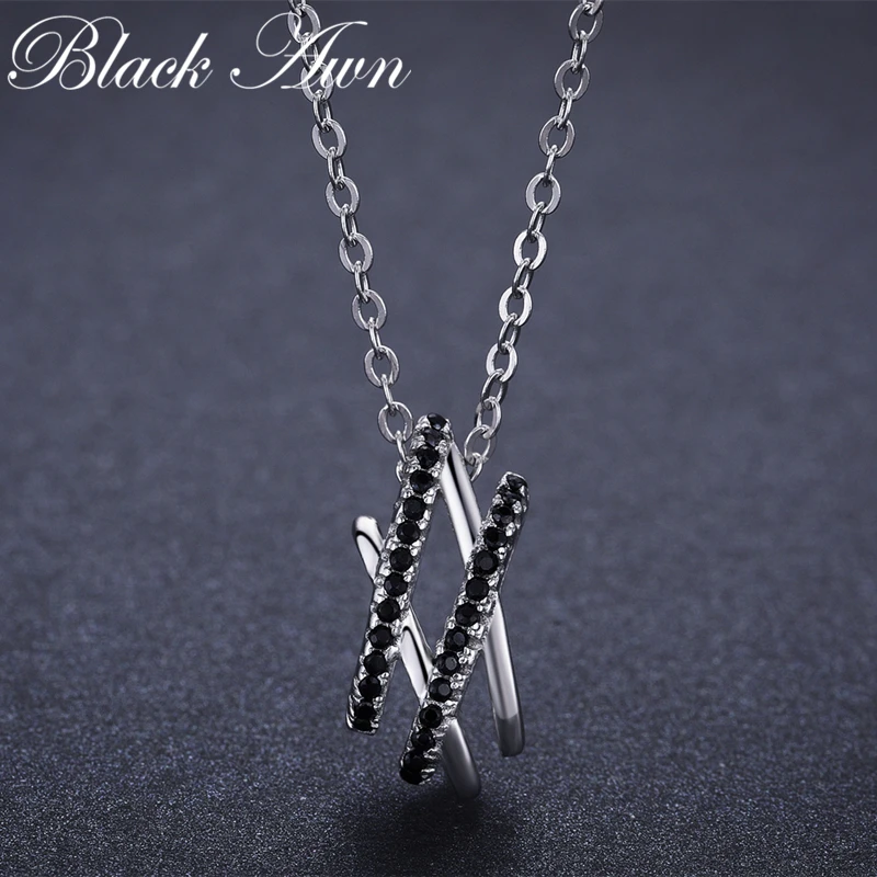 [BLACK AWN] Femme Silver Color Necklaces Pendants Women Jewelry Necklace Bijoux P198