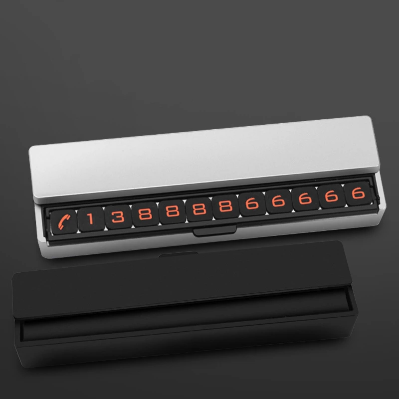 Double Side Car Temporary Stop Sign Vehicle-Mounted Luminous Dashboard Ornament Parking Card Phone Number Plate |