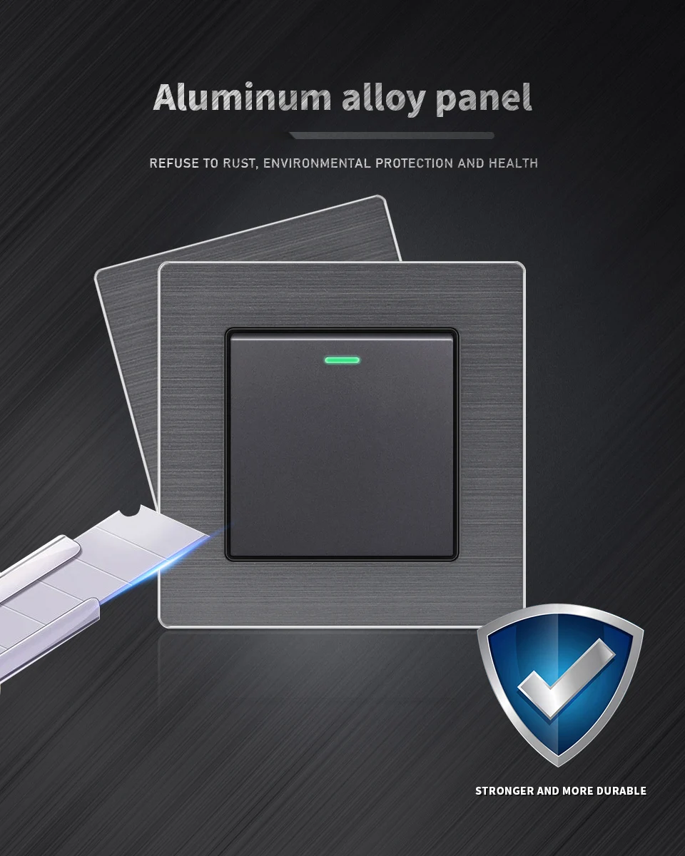 interruptores e tomadas, 220V AC, 3 quadros, DIY