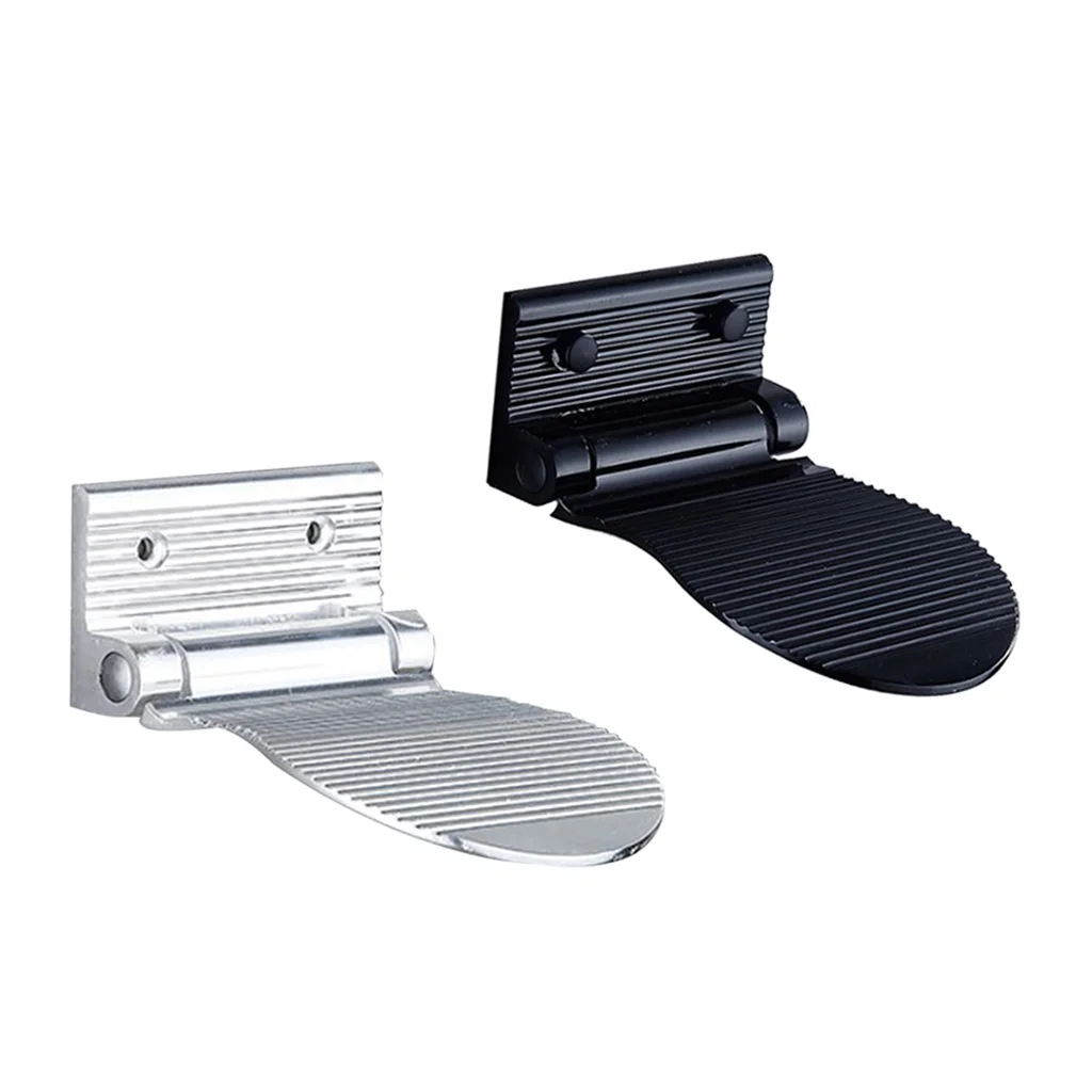 Aluminum Alloy Folding Bathroom Foot Rest Step - Safety Non-Slip Shower Footrest Grip Pad for Shaving Legs, Silver/Black