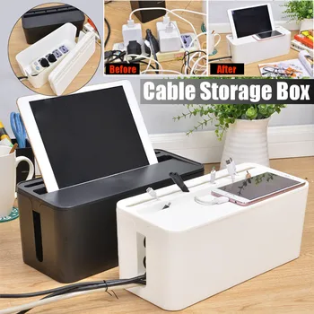 

Plastic Wire Storage Box Cable Box Manager Socket Organizer Large Power Strip Line Storage Cases Junction Box for Home Safety
