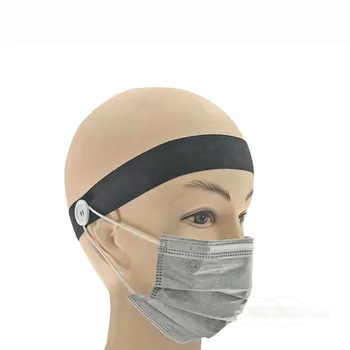 

5pcs/set Headband with Button for Face Cover Anti-earache Head Belt Stretchy Elastic Washable Mask Artifact Headband