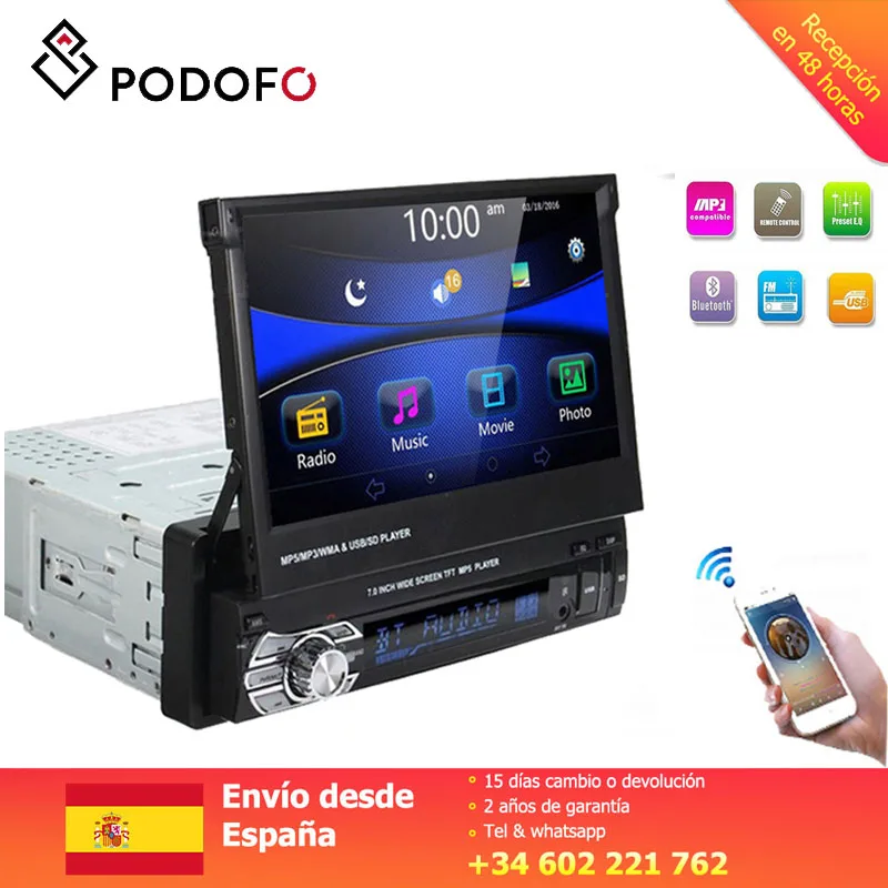  Podofo 1Din Car Audio 7 