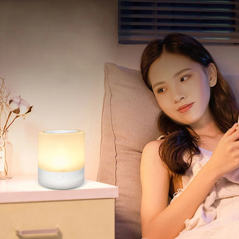 LED Color Changing Atmosphere Night Light Touch Control Induction Dimming Light Dimming Color Charging USB Smart Bedside Lamp 7