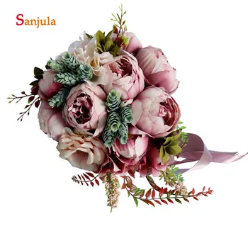 

Europe Style Unique Wedding Bouquet Vintage Handmade Flowers Bridal Hand Flower Wedding Accessories Artificial Flowers WB35