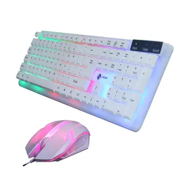 

Mechanical Keyboards And Mouse kit with LED RGB Backlit Ergonomic Gaming Keyboard For PC Gamer