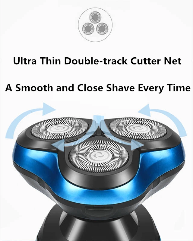 Трижды плавающие головки лезвия перезаряжаемый электробритва станок для бритья бритва триммер для бороды Уход за лицом для мужчин