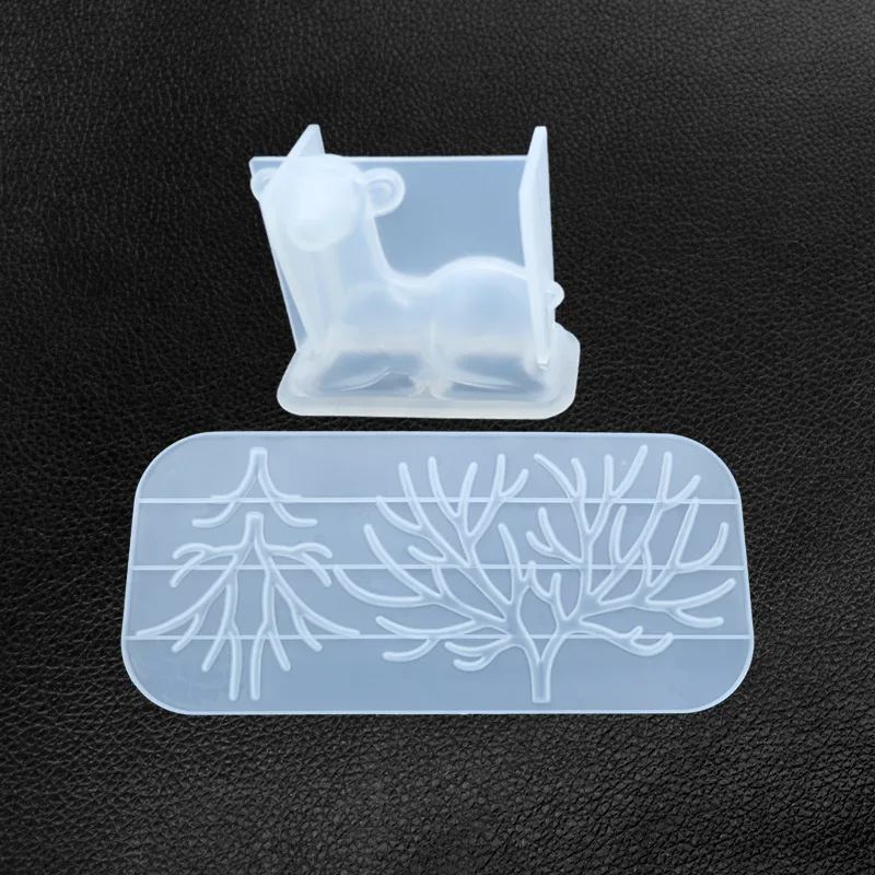 1 шт. DIY Кристалл эпоксидная смола, форма Рождественский олень рога силиконовая форма зеркало ручной набор настольная силиконовая форма - Цвет: 1 set