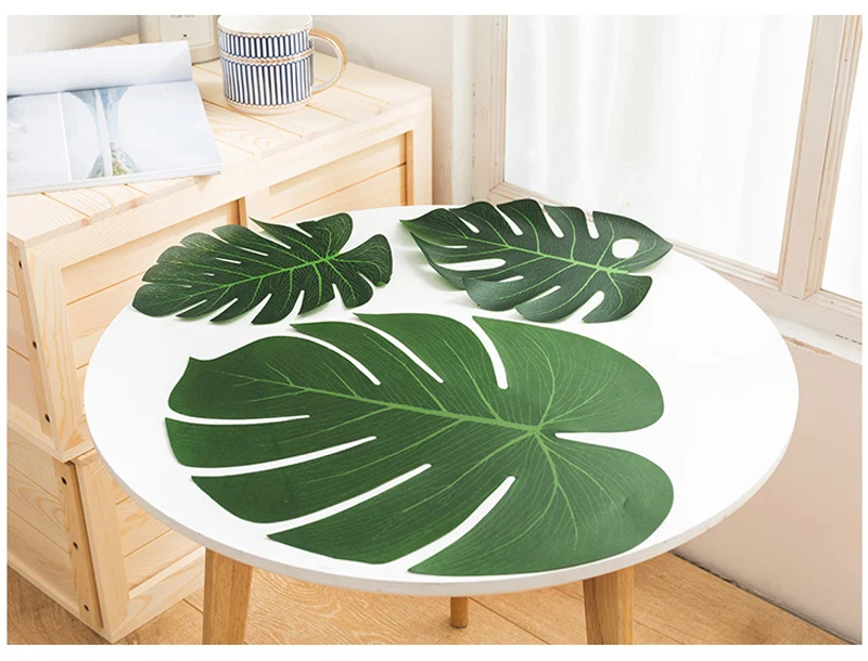 Тропические Зеленые растения Monstera большие искусственные Пальмовые Листья