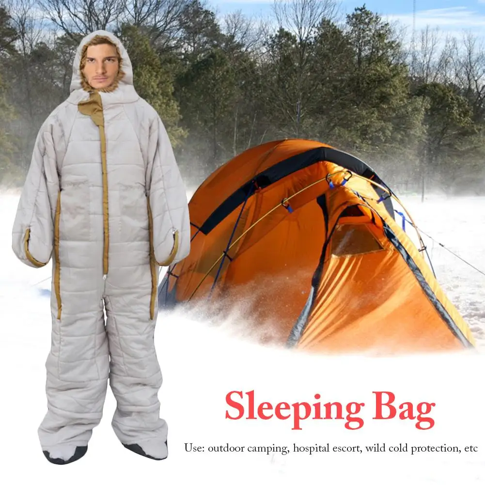Походный спальный мешок для кемпинга, утолщенный переносной спальный мешок для альпинизма, для активного отдыха, профессиональный спальный мешок на молнии 4
