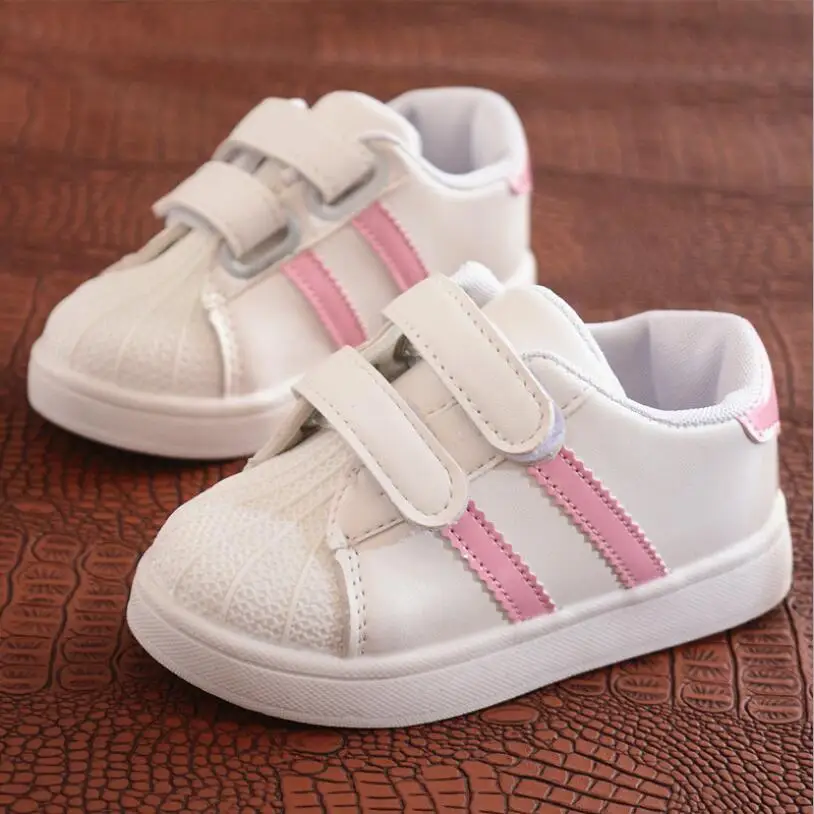 

New Brand Toddler Shoes Children White Shoes Fashion Kids Soft Bottom PU Leather Sport Running Sneakers For Baby