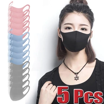 

5Pcs Blue/gray/pink Reusable Mouth Masks Anti Haze Dust Mask Carbon Mouth-muffle Windproof Bacteria Proof Flu Face Unisex Maska