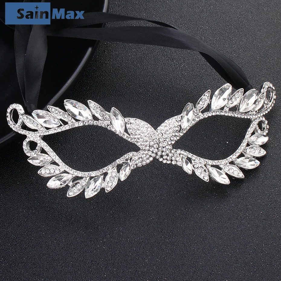 

Sainmax Hot sale Jewelry Mask Wedding Party Fancy Ball Jewelry Mask Direct Selling