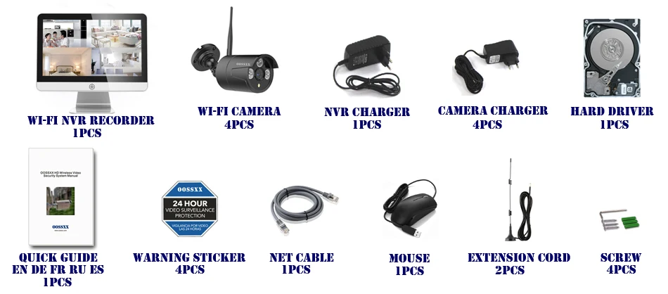 4路黑色产品配件清单