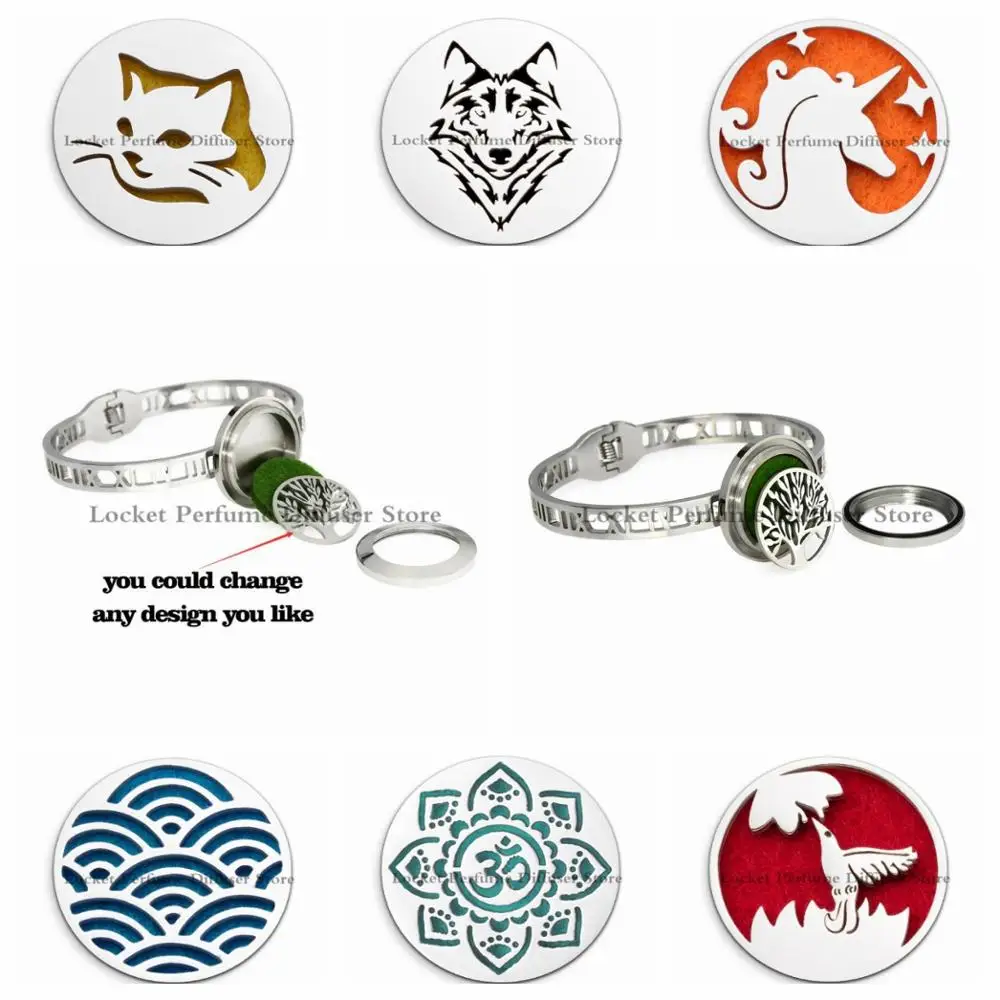 Медальон диффузор из нержавеющей стали для йоги волк птица кошка дизайнерские