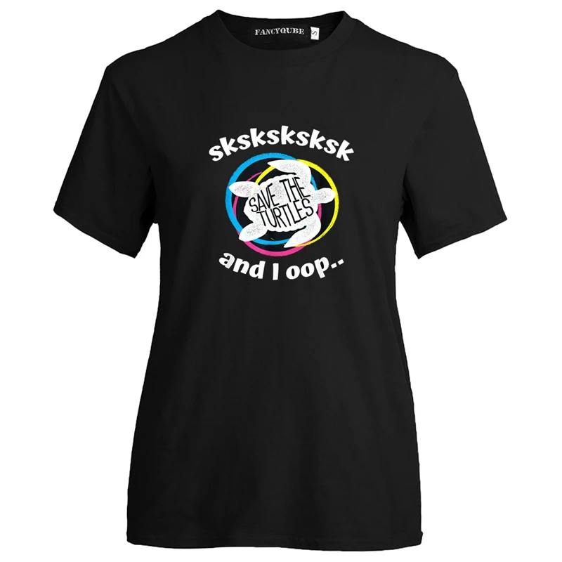W23572BK Женская забавная футболка, модная футболка SkSkSk And I Oop, женская футболка - Цвет: W23572BK