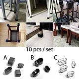 

10Pcs Plastic Chair Leg socks Transparent square Table Floor Feet Cover Protector Oval Pads furniture pipe hole plugs Home Decor