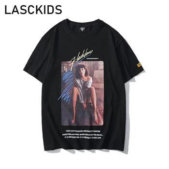 

LASCKIDS Short Sleeve Tops Men T shirt Cotton Casual Women Printed Letter Black White Tees tshirts Hip Hop Mens T shirts KU8046