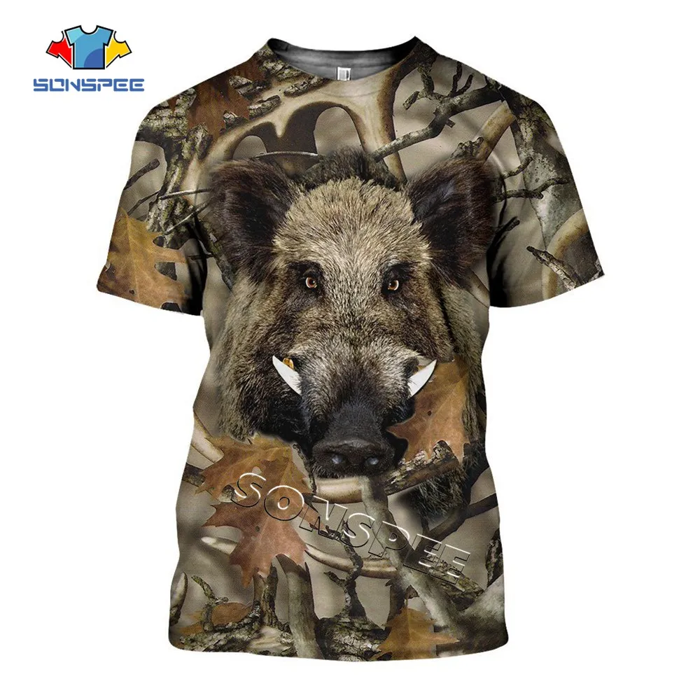 00-SONSPEE Animal Wild Boar Harajuku Hunting 3D Printed T shirt Fashion Men's T-shirt Women Tee Funny Short sleeve Hip hop Clothing (1)