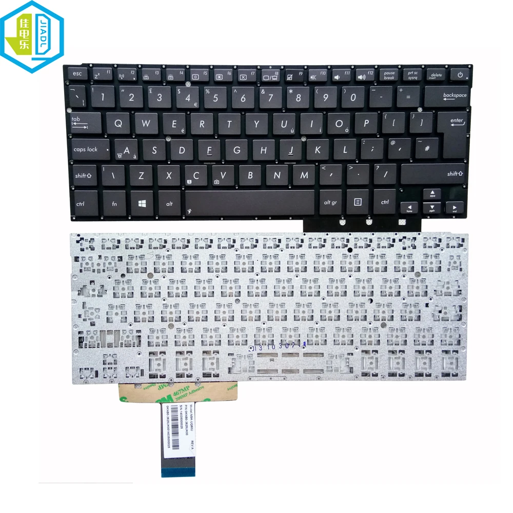 Teclado para Notebook Asus Zenbook Reino Unido gb Ux32 Ux32a Ux32la Ux32ln Ux32v Ux32vd Teclados de Substituição 0knb03625uk00 9z.n8jbu.60u - Imagem 4