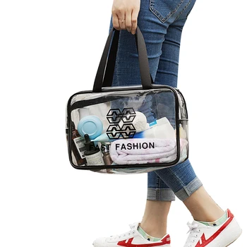 

AA Storage Bag, Portable Waterproof Multipurpose Makeup Bag Cosmetic Bag for Women, Gray/Clear