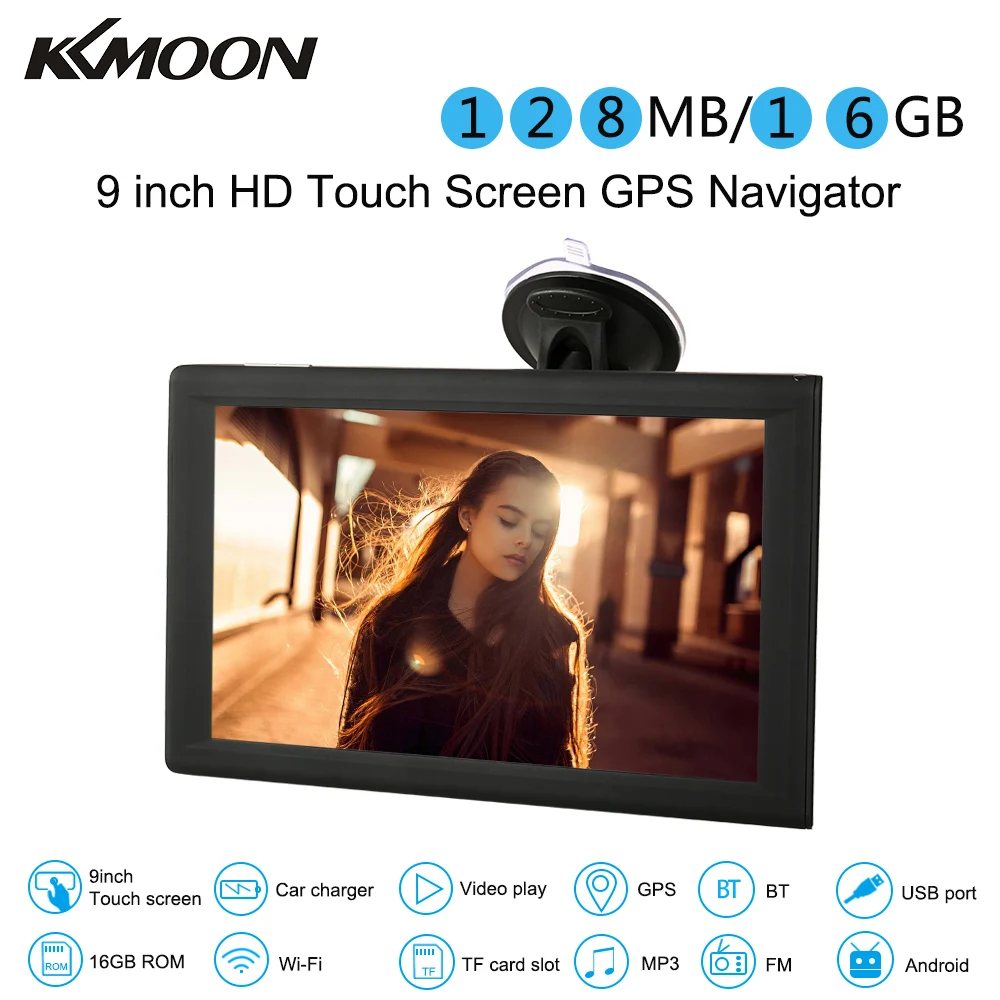 

KKmoon 16GB 9inch Tablet GPS Navigation truck navigator Car Stereo Audio Player Wi-Fi BT FM USB/SD Free Map for Android