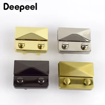 

Deepeel 2/4pcs 44x35mm Women Bags Metal Locks Buckle Fashion Pushed Snap Lock for Bag Purse Making DIY Replacement Clasp BF309