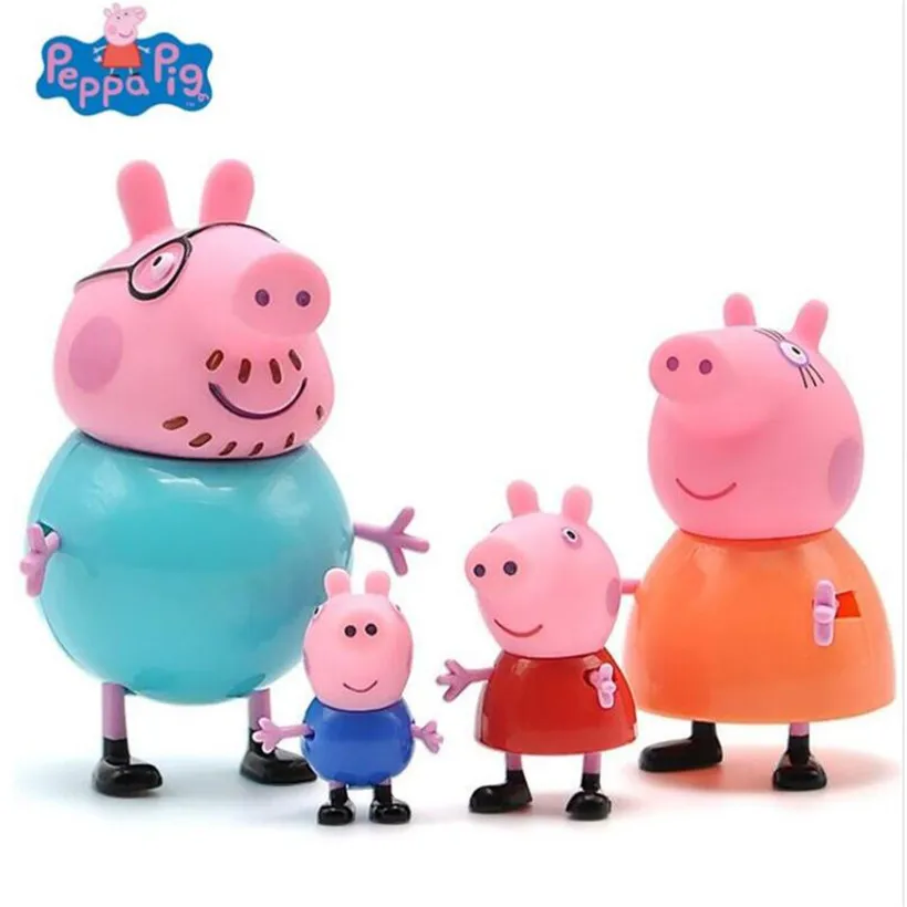 

Peppa Pig Family Pack Anime Kids Toys George Dad Mom Grandpa Grandma Action Figure Pvc Model Children Gifts