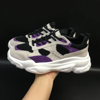 

Chunky Sneakers Women Chaussures Femme Lace-up Ladies Trainers Shoes Breathable Cozy Runway Gym Shoes Mixed Colors Shoes Woman