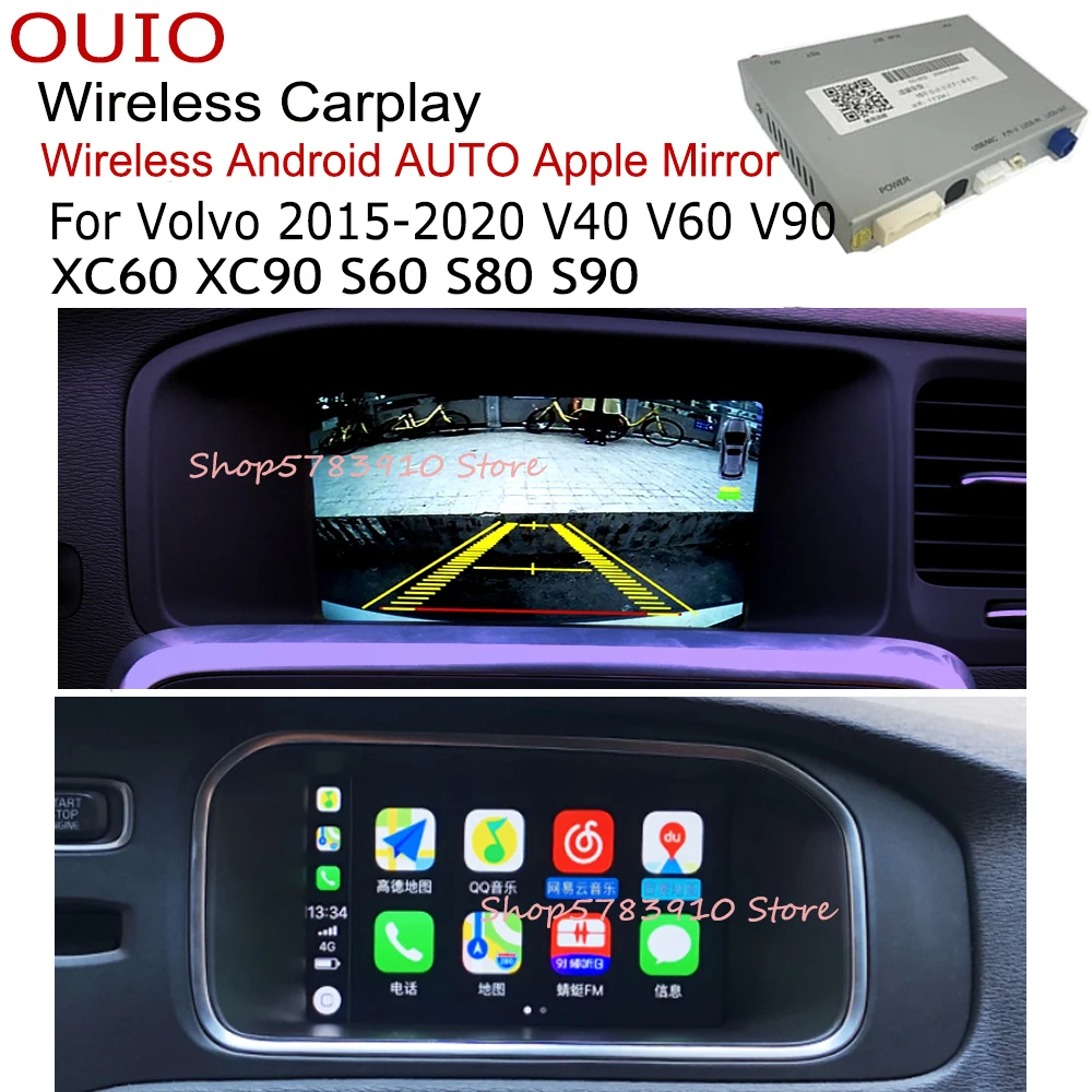 

wireless Android AUTO Mirror Apple carplay interface for Volvo V40 V60 V90 XC60 XC90 S60 S80 S90 Backup camera carlife