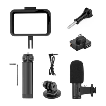 

Selfie Accessories Kits for DJI Osmo Action Microphone o Adapter Protective Frame Tripod for OSMO Action Cameras