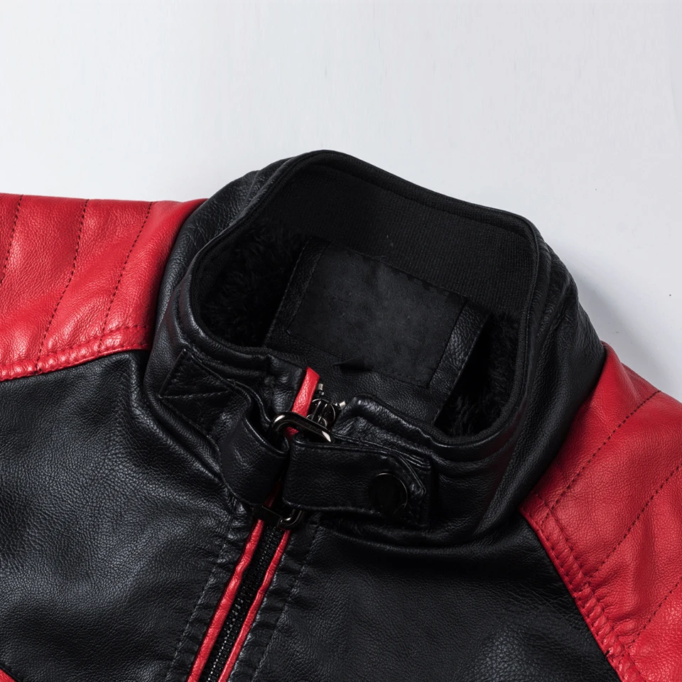 Ucrazy Men 2021 Winter Casual Motor Spliced Leather Jacket Coat Men Autumn Fashion Biker Vintage Warm Leather Jacket Coat Men