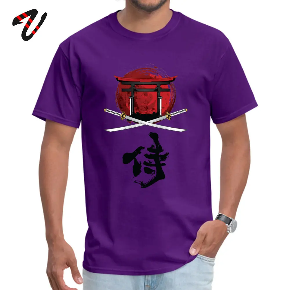 SamuraiKatanaTorigateKanji Summer/Autumn 100% Cotton Round Neck Tops T Shirt Short Sleeve Party T Shirt Company Hip hop T Shirt 190627Samurai-Katana-Tori-gate-Kanji purple