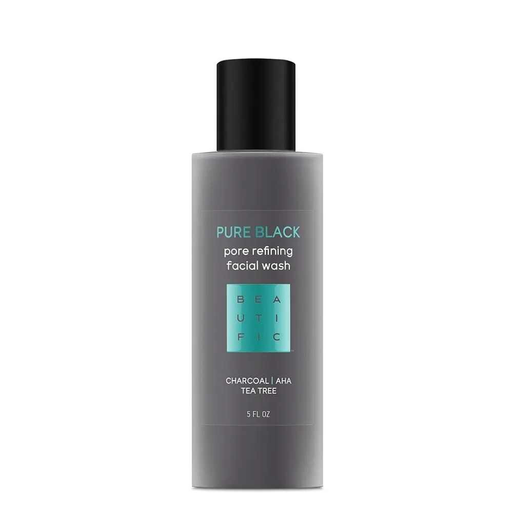 Глубокоочищающий гель для умывания BEAUTIFIC Pure Black с бамбуковым углем и чайным