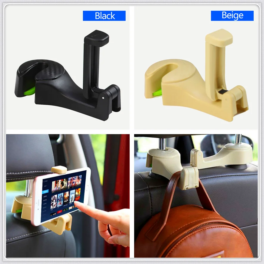 

Car Headrest Hook with Phone Holder Seat Back Hanger for Volkswagen VW polo passat b5 b6 CC golf jetta mk6 tiguan Gol