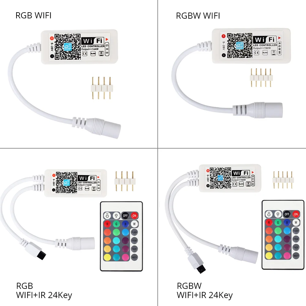 DC 12-28 в Мини wifi Bluetooth контроллер для RGB/RGBW полосы Музыки контроллер Amazon Alexa Google домашний телефон wifi контроллер