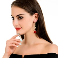 New Fashion Jewelry Red Rose Drop Earrings