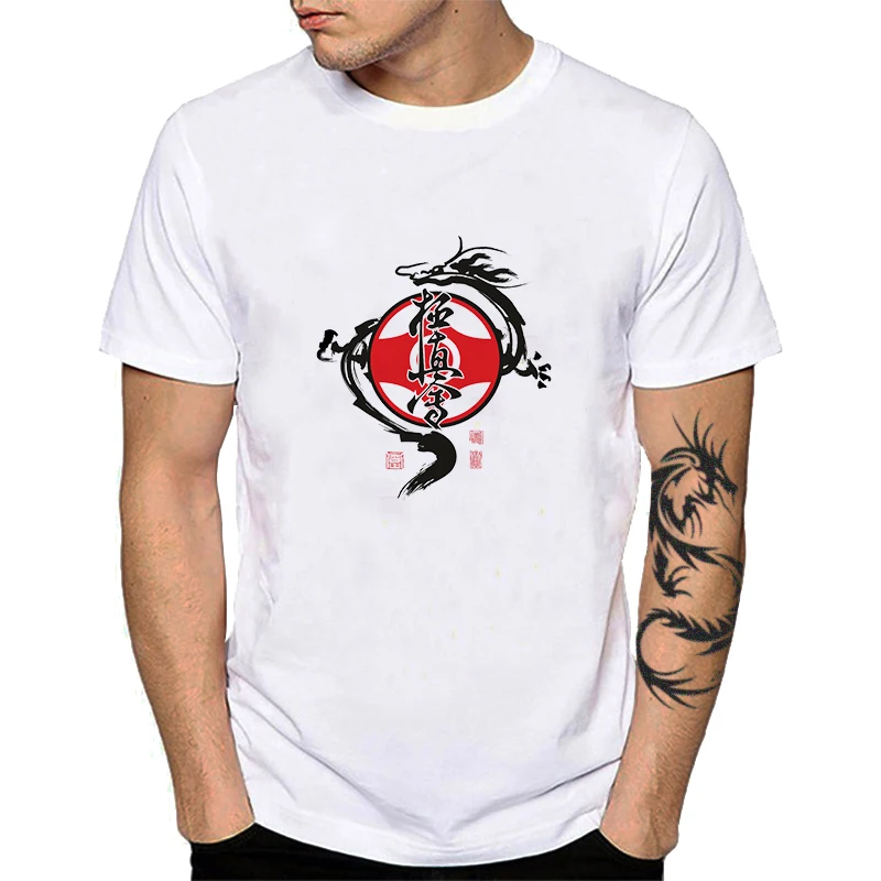 Kyokushinkai Kan Kyokushin Karate хлопковые топы Тхэквондо Кунг фу Самурай крутая футболка