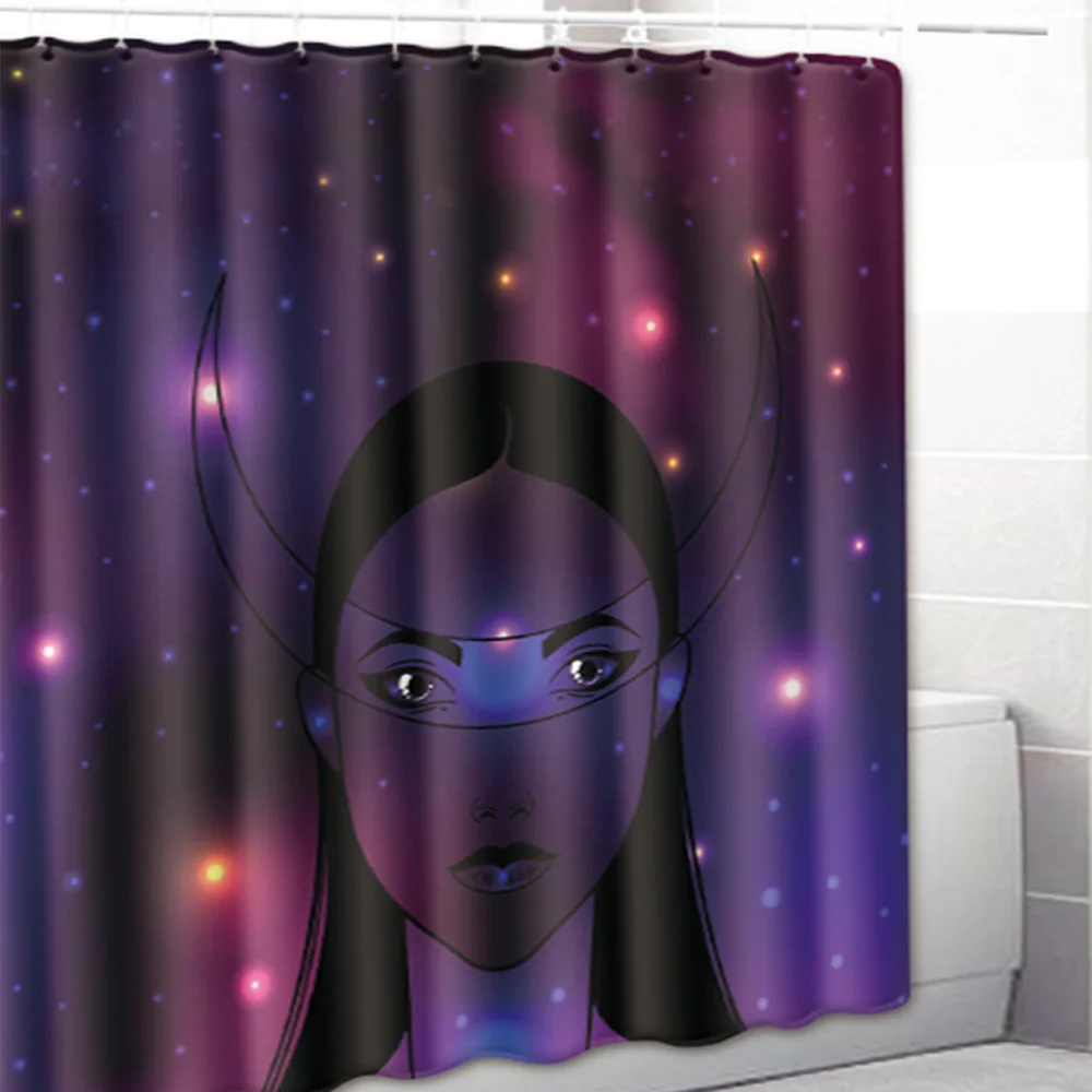 Современная мода Леди Душ шторы с крючками домашняя декоративная шторка для ванны Водонепроницаемая 3D Женская душевая занавеска для ванной - Цвет: 1pc shower curtain