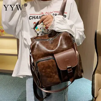 

Fashion Multifunction Waterproof Pu Leather Backpacks Female Large Capacity Backpack Women Schoolbag For Mochila Travel Backpack