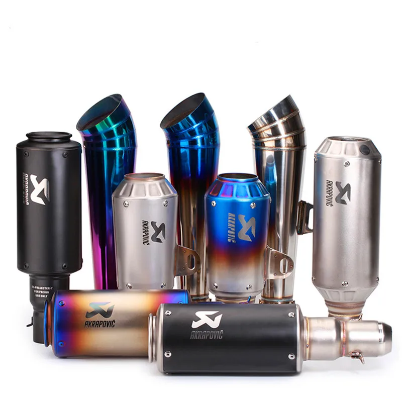 

51mm Universal Akrapovic motorcycle exhaust muffler for FZ1 R6 R15 R3 ZX6R ZX10 Z900 1000 CBR1000 GSXR1000 650 K7 K8 K11